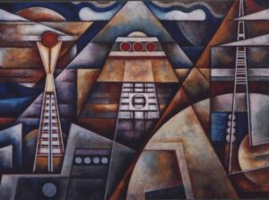 Landschaft (mit Pyramide)